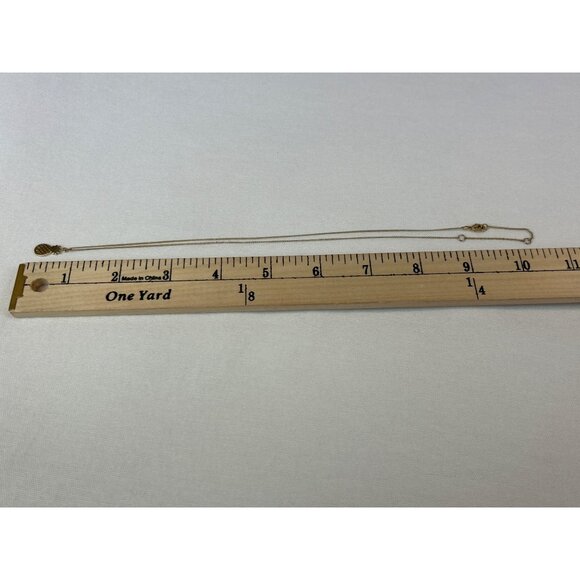 Gold Tone Pineapple Pendant Necklace 10" Adjustable Chain - Picture 2 of 6